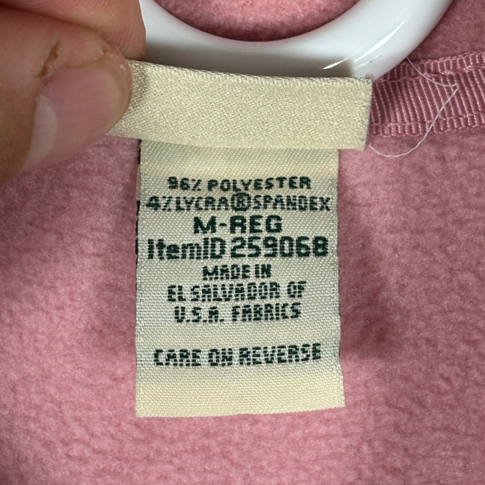 LL Bean Vest Womens M Pink 259068 Fleece Full Zip Mock Neck Pockets Stretch - Picture 4 of 7